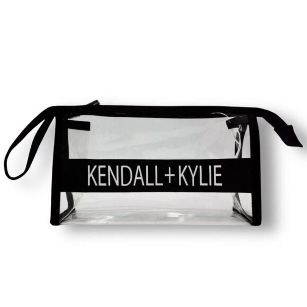 New Kendall + Kylie Clear Makeup Bag Transparent Cosmetic‎ Travel Pouch Case Y2K